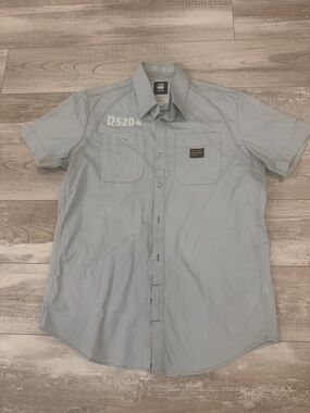G-Star Raw Men’s Light Gray Short-Sleeve Button-Down Shirt - size M